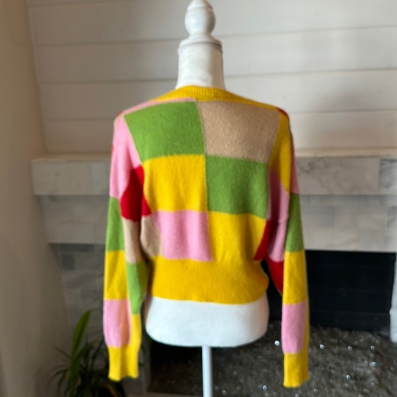 Zara Bright Checkered Crop Crewneck Sweater Size M ASO Alia Bhatt & Kriti Sanon - Picture 12 of 16